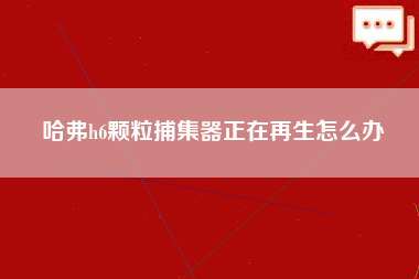 哈弗h6颗粒捕集器正在再生怎么办