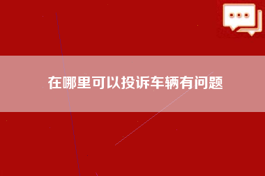 在哪里可以投诉车辆有问题