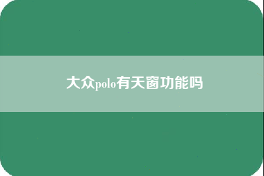 大众polo有天窗功能吗