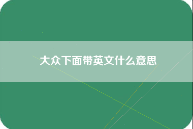 大众下面带英文什么意思