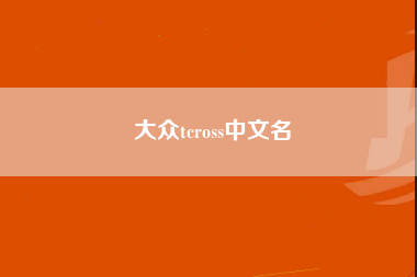 大众tcross中文名