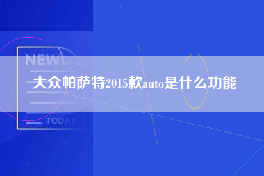 大众帕萨特2015款auto是什么功能