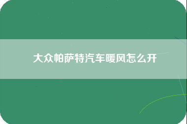 大众帕萨特汽车暖风怎么开