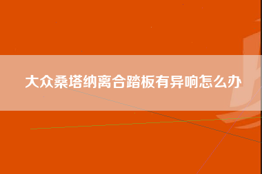 大众桑塔纳离合踏板有异响怎么办