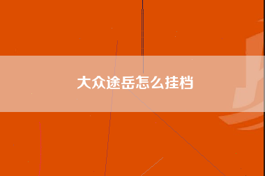 大众途岳怎么挂档