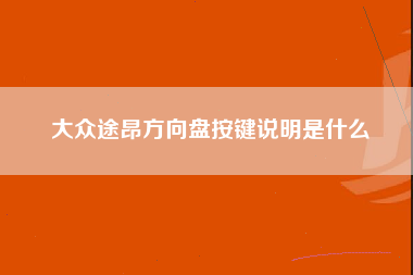 大众途昂方向盘按键说明是什么