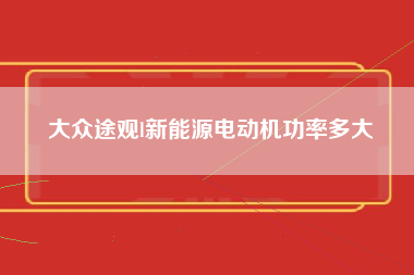 大众途观l新能源电动机功率多大