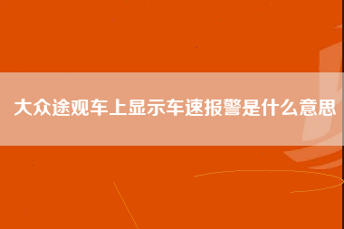 大众途观车上显示车速报警是什么意思