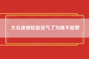 大众途观轮胎没气了为啥不报警