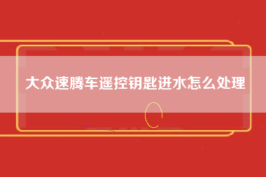 大众速腾车遥控钥匙进水怎么处理