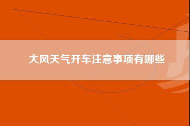 大风天气开车注意事项有哪些