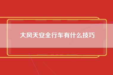 大风天安全行车有什么技巧