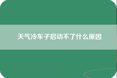 天气冷车子启动不了什么原因