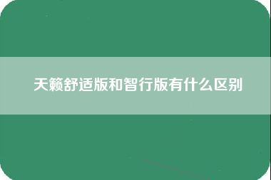 天籁舒适版和智行版有什么区别