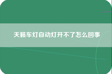 天籁车灯自动灯开不了怎么回事