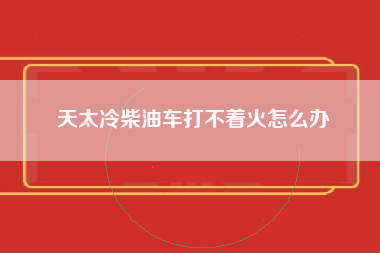 天太冷柴油车打不着火怎么办