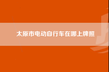 太原市电动自行车在哪上牌照