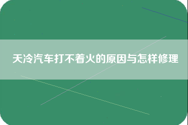 天冷汽车打不着火的原因与怎样修理