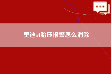 奥迪a4胎压报警怎么消除