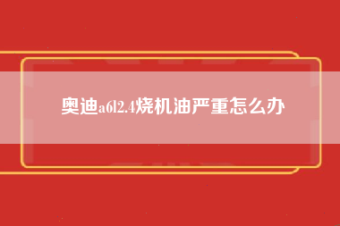 奥迪a6l2.4烧机油严重怎么办