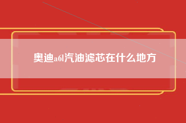 奥迪a6l汽油滤芯在什么地方