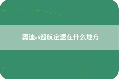 奥迪a6巡航定速在什么地方