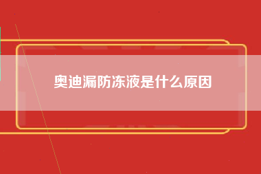 奥迪漏防冻液是什么原因