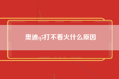 奥迪q5打不着火什么原因