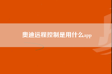 奥迪远程控制是用什么app