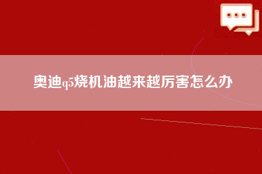 奥迪q5烧机油越来越厉害怎么办