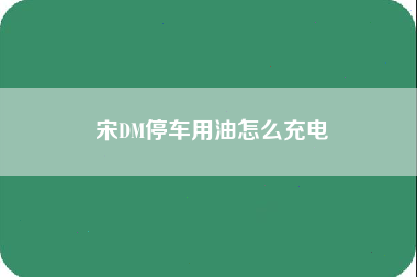 宋DM停车用油怎么充电