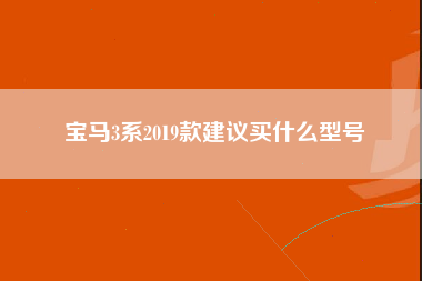 宝马3系2019款建议买什么型号