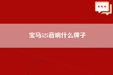 宝马525音响什么牌子