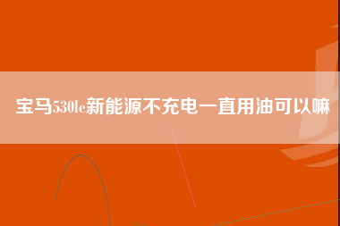 宝马530le新能源不充电一直用油可以嘛