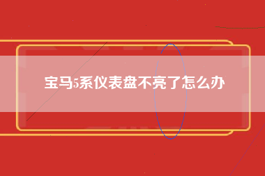 宝马5系仪表盘不亮了怎么办