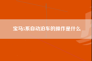 宝马5系自动泊车的操作是什么