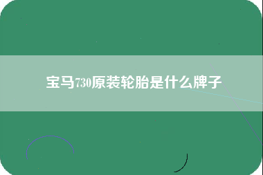 宝马730原装轮胎是什么牌子