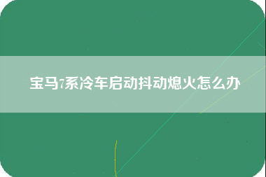 宝马7系冷车启动抖动熄火怎么办