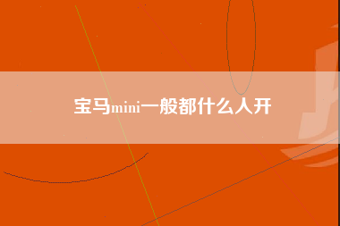 宝马mini一般都什么人开