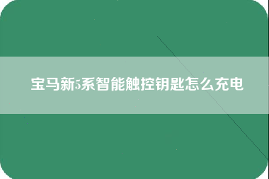 宝马新5系智能触控钥匙怎么充电