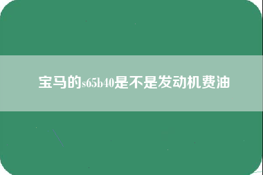 宝马的s65b40是不是发动机费油