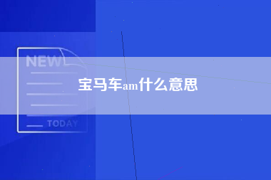 宝马车am什么意思