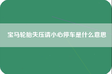 宝马轮胎失压请小心停车是什么意思