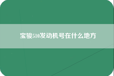 宝骏510发动机号在什么地方