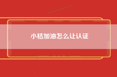 小桔加油怎么让认证