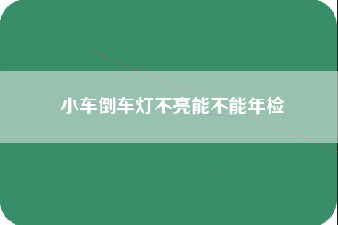 小车倒车灯不亮能不能年检