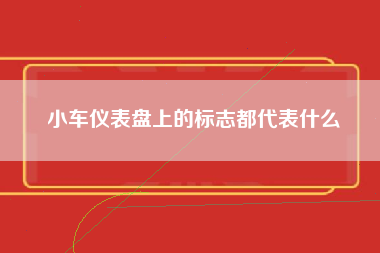 小车仪表盘上的标志都代表什么