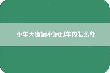 小车天窗漏水漏到车内怎么办