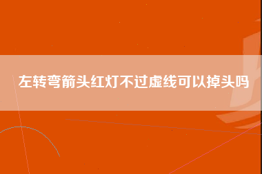 左转弯箭头红灯不过虚线可以掉头吗