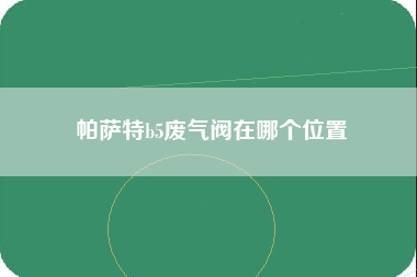 帕萨特b5废气阀在哪个位置